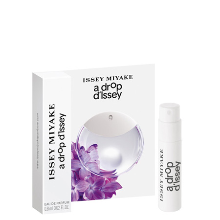 ISSEY MIYAKE A Drop D'issey EDP 0.8 ml น้ำหอมผู้หญิงกลิ่นหอมสไตล์ฟลอรัลมัสค์ แต่งกลิ่นด้วยความหอมของอัลมอนด์มิลค์ และดอกส้ม